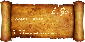Lorenz Zsolt névjegykártya